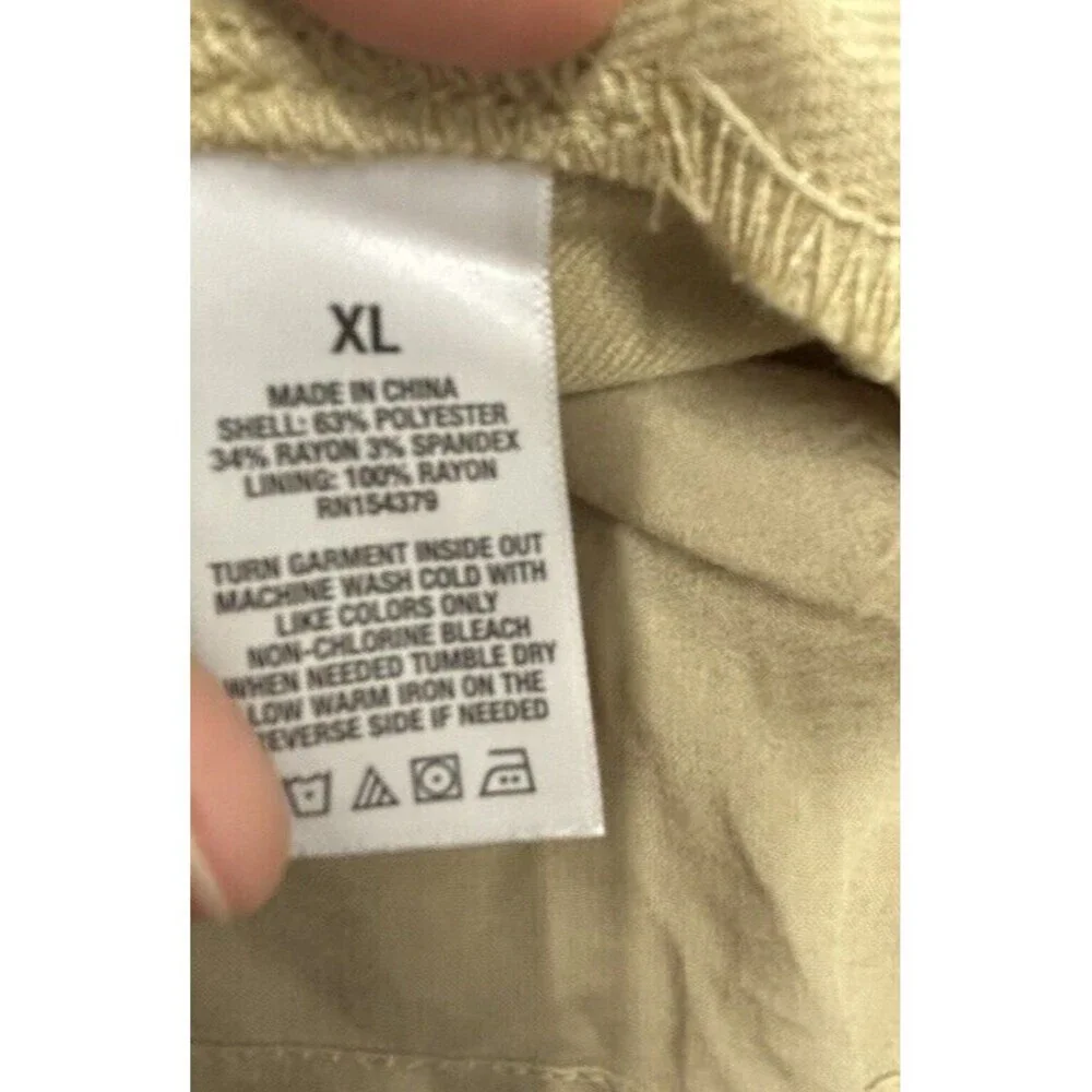 Aeropostale Solid Low-Rise Pleated Kakhi Skort Skirt Size XL Y2K